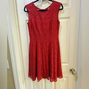 Red laced layered dress